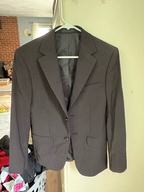 Calvin Klein Men's Black Two-Button Suit Jacket